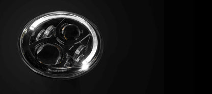 LEDMOTO-CARBON-7BLK STEDI 7 Inch Carbon Black LED Headlight | Genuine STEDI Product