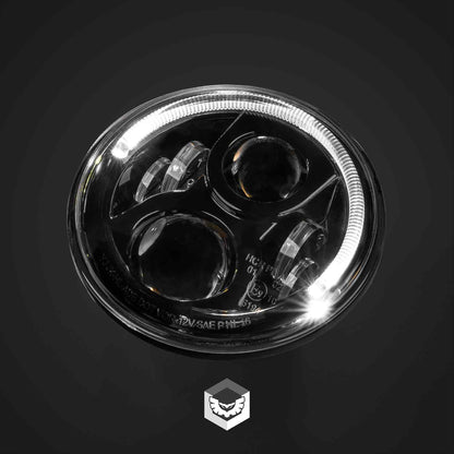 LEDMOTO-CARBON-7BLK STEDI 7 Inch Carbon Black LED Headlight | Genuine STEDI Product