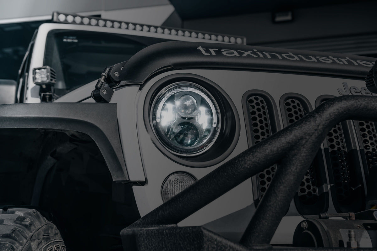 LEDMOTO-CARBON-7BLK STEDI 7 Inch Carbon Black LED Headlight | Genuine STEDI Product