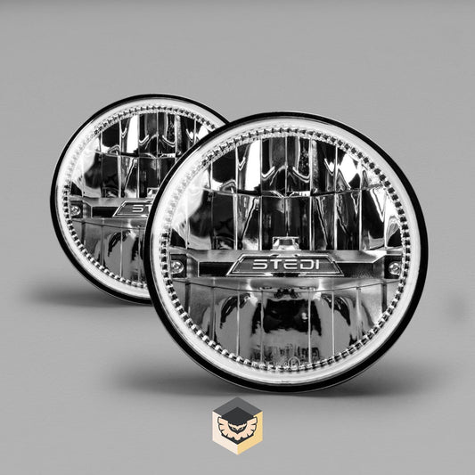 HMC-050-BND-30K Homage 5.75 Inch Chrome LED Headlight 3000K (Pair) | Genuine STEDI Product