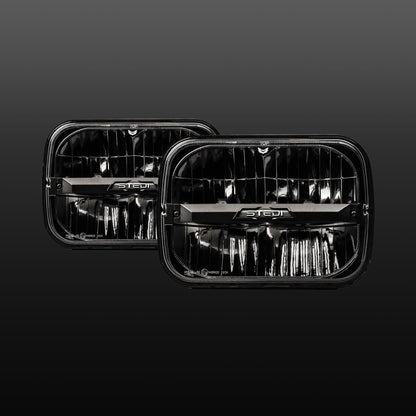 HMB-751-Pair Homage Rectangle 7x5 Inch Black LED Headlight 5700K (Pair) | Genuine STEDI Product
