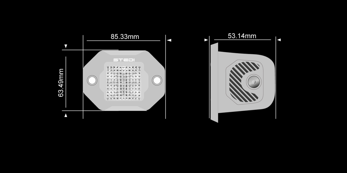 ST-07-G1-002 G1 Marine Flush Work Light | Genuine STEDI Product