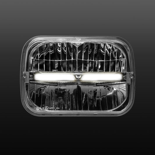 ST-45-HBI-751 Homage Rectangle 7x5 Inch LED Headlight with DRL & Integrated Indicator | Genuine STEDI Product