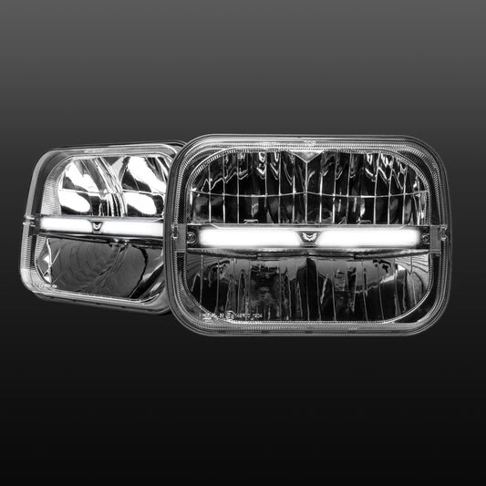 ST-45-HBI-751-PAIR Homage Rectangle 7x5 Inch LED Headlight with DRL & Integrated Indicator (Pair) | Genuine STEDI Product