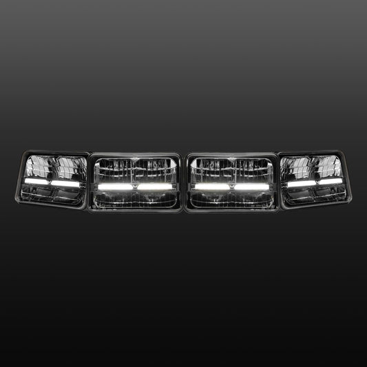 ST-45-HBI-641-LC Homage Rectangle 6x4 Inch LED Headlight with Indicator - 4x Bundle to suit 80 Series Landcruiser | Genuine STEDI Product