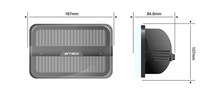 ST-45-HMB-641 Homage Rectangle 6x4 Inch Black LED Headlight 5700K | Genuine STEDI Product
