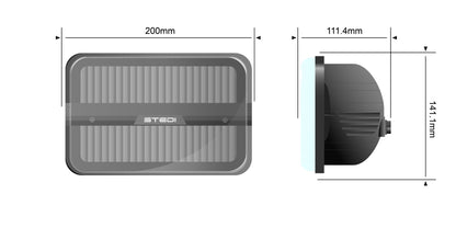 HMB-751-Pair Homage Rectangle 7x5 Inch Black LED Headlight 5700K (Pair) | Genuine STEDI Product