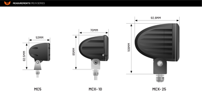 LEDMOTO-MCX10-SPOT MCX10 Motorcyle LED Light Driving Beam | Genuine STEDI Product