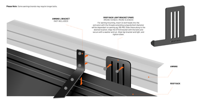 ROOFBRK-13.9 Roof Rack Light Bracket (Pair) to suit Micro V2 13.9 Inch | Genuine STEDI Product