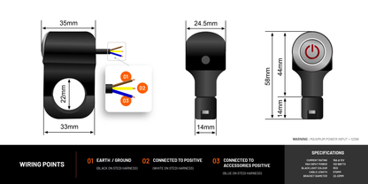 ST-MB-SWITCH Motorcycle LED Light Switch Handlebar Mount | Genuine STEDI Product, image 14