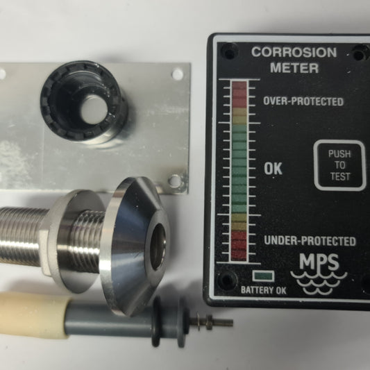 1235 Corrosion Meter Kit with 2 1/4" x 3/4" Stainless Steel Thru Hull Fitting for Steel