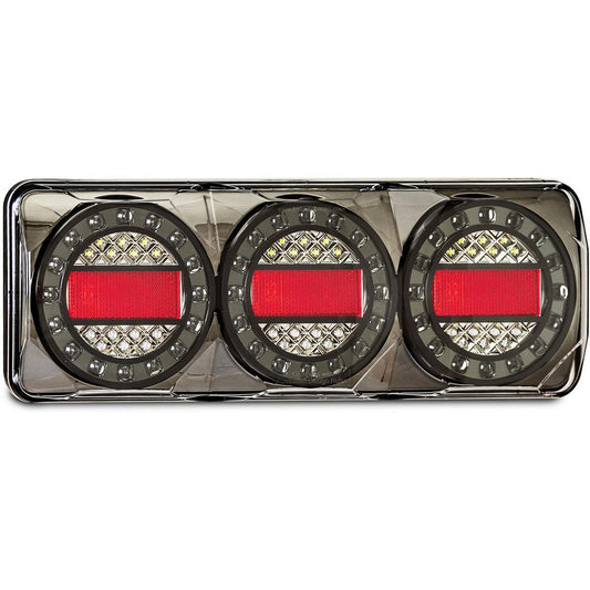 LED Autolamps LED Autolamps Stop/Tail/Ind/Reflector LED 12/24v Black Chrome Housing Blister Pack - MAXILAMPC3XR SOLD INDIVIDUALLY