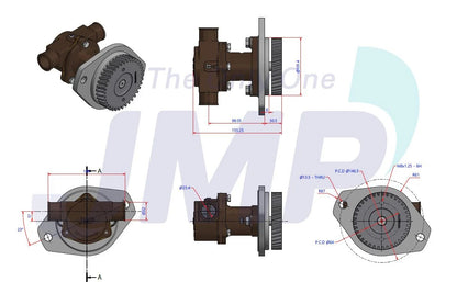 JPR-C1025 Seawater Pump JPR C1025 for Cummins 4BT/A 3.9M, 6BT/A 5.9M, Sh. M7,M71 M71-01 Replacement
