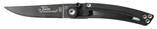 CD.179.53N Claude Dozorme - 8cm Swarovski Series Teflon Stainless Steel Pocket Knife (Liner Lock, Black Handle with White Diamantes)