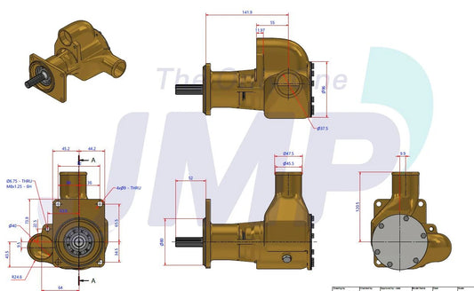 JPR-YM06LY2 Aftermarket Yanmar 6LY2(A)-ST(P)/UTP Seawater Pump 119574-42502 | Sawley's Select Marine Parts