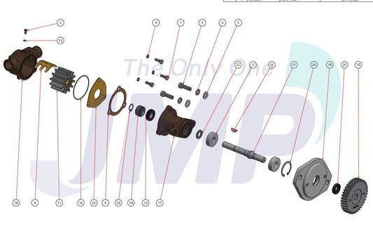 JPR-C1025 Aftermarket Cummins 4BT/A 3.9M & 6BT/A 5.9M Seawater Pump Sherwood M7, M71, M71-01 | Sawley's Select Marine Parts
