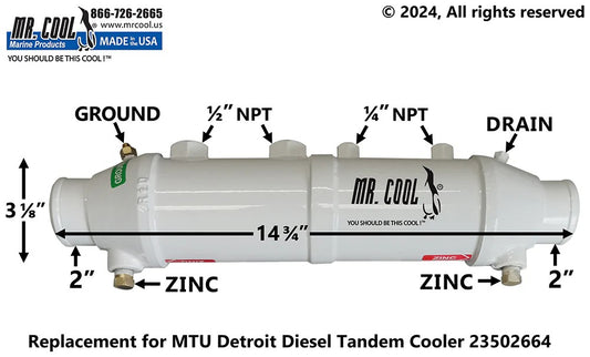 23502664 Aftermarket MTU Detroit Diesel Cooler | Sawley's Select Marine Parts