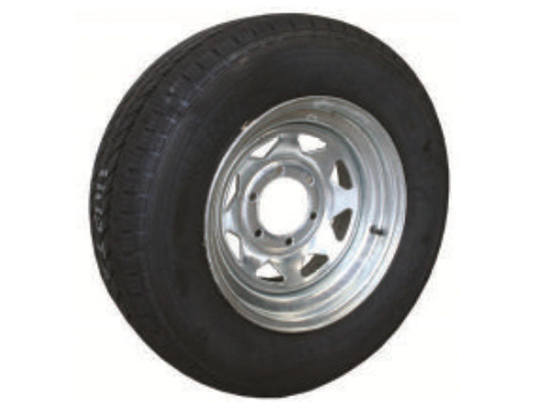 A1871 Mackay 1497 Dunbier 14" Galvanised 6-Stud LandCruiser Rim & tyre 195R14C H/D 950kg | Marine Trailer Part
