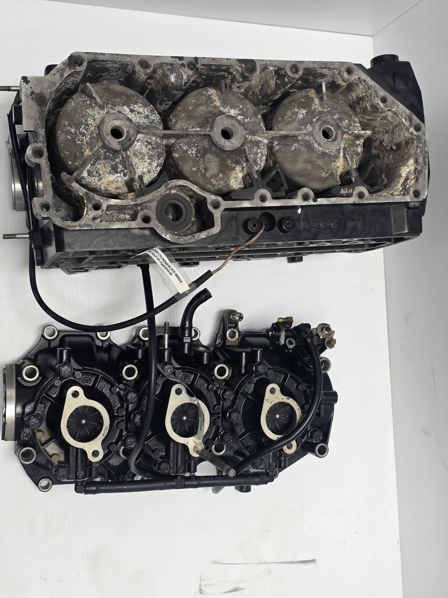 8947T55 Mercury Cylinder Block - Needs Repair. Sold As Pair | Genuine Used Part