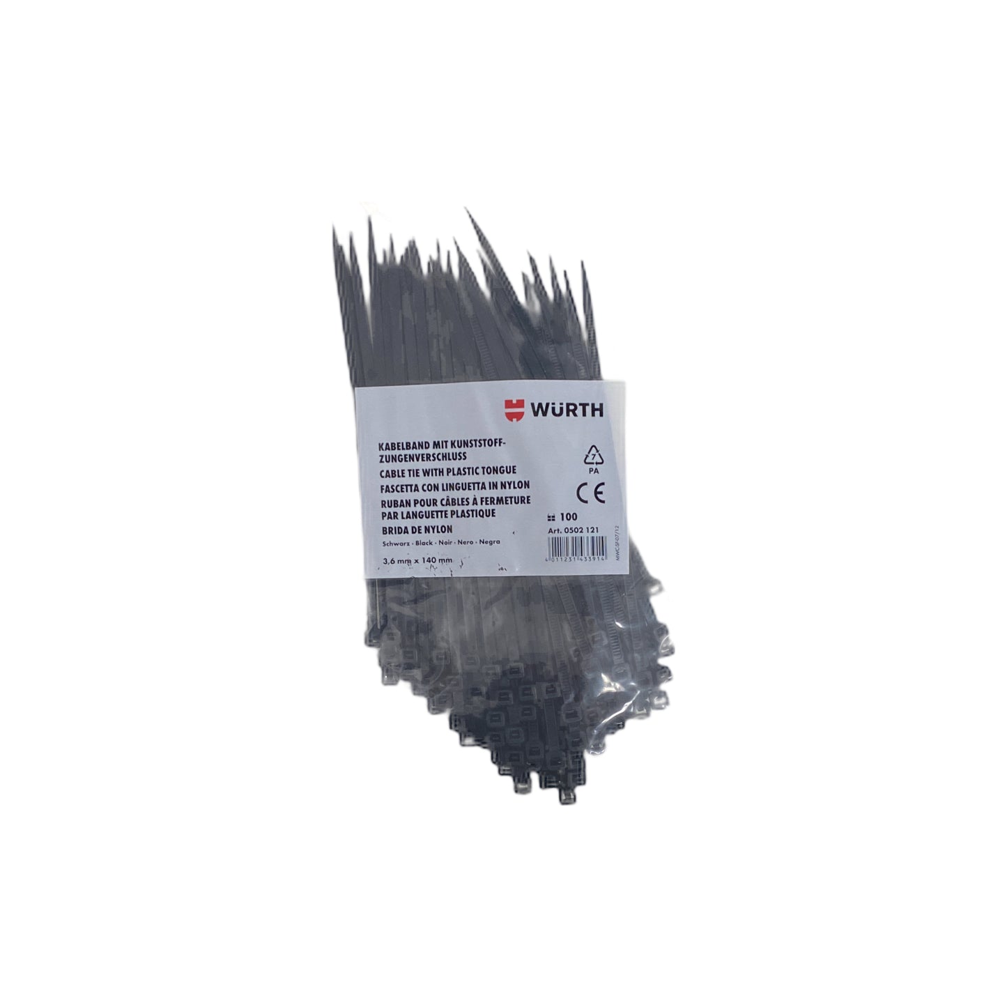0502121 3.6mm x 140mm Cable tie (PK 100)