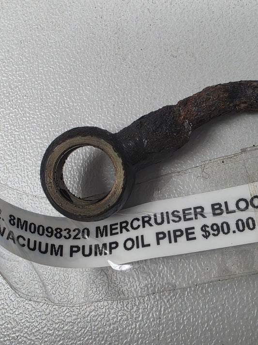 882542 8M0098320 Mercruiser Block To Vacuum Pump Oil Pipe | Genuine Used Part - photo 2 of 4
