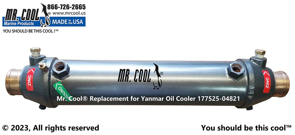 177525-04821 / 117524-04820 Aftermarket Yanmar 6LY3-STP KMH61A Oil Cooler | Sawley's Select Marine Parts