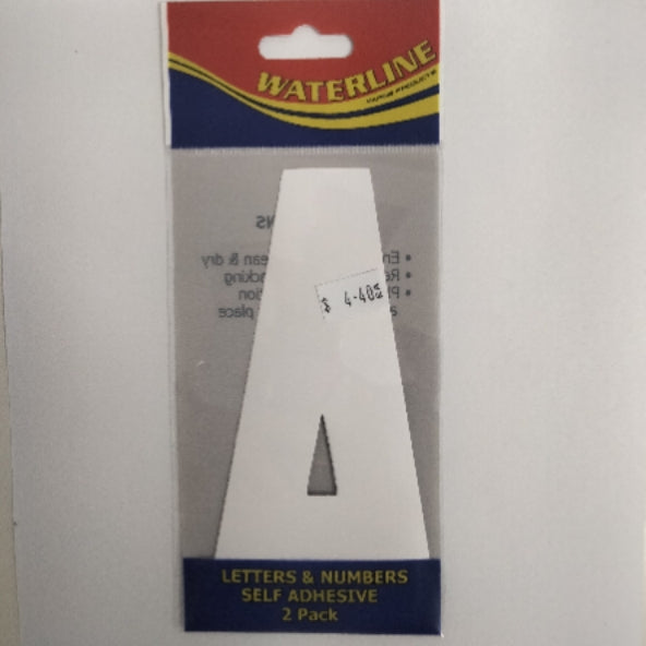 54725A Boat Letter A White 6" Pack of 2 | Vessel Identification Stickers