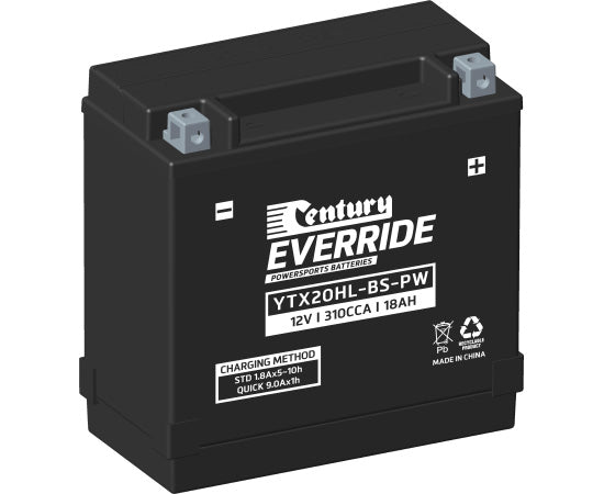 151125 Century EverRide YTX20HL-BS-PW HI PERFORMANCE AGM - YTX Battery