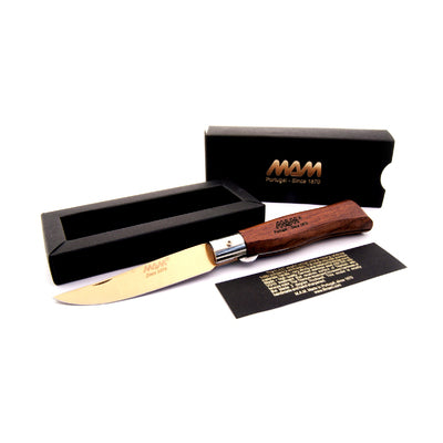 MAM_2009 90mm Stainless Steel Douro Pocket Knife, Bronze/Titanium Treated (Bubinga Wood Handle) | Fishing & Outdoor Knife