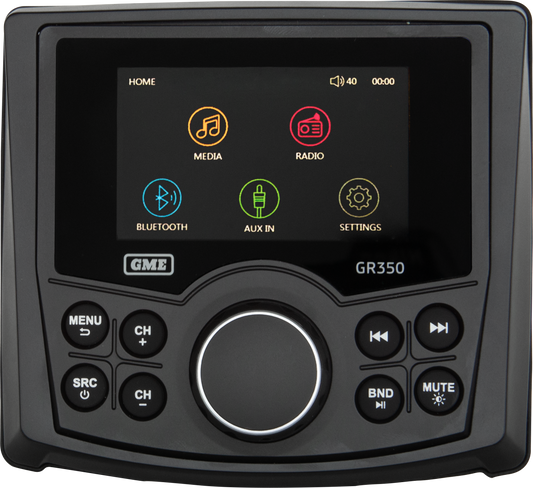 GR350BTB Bluetooth AM/FM Marine Stereo - Black