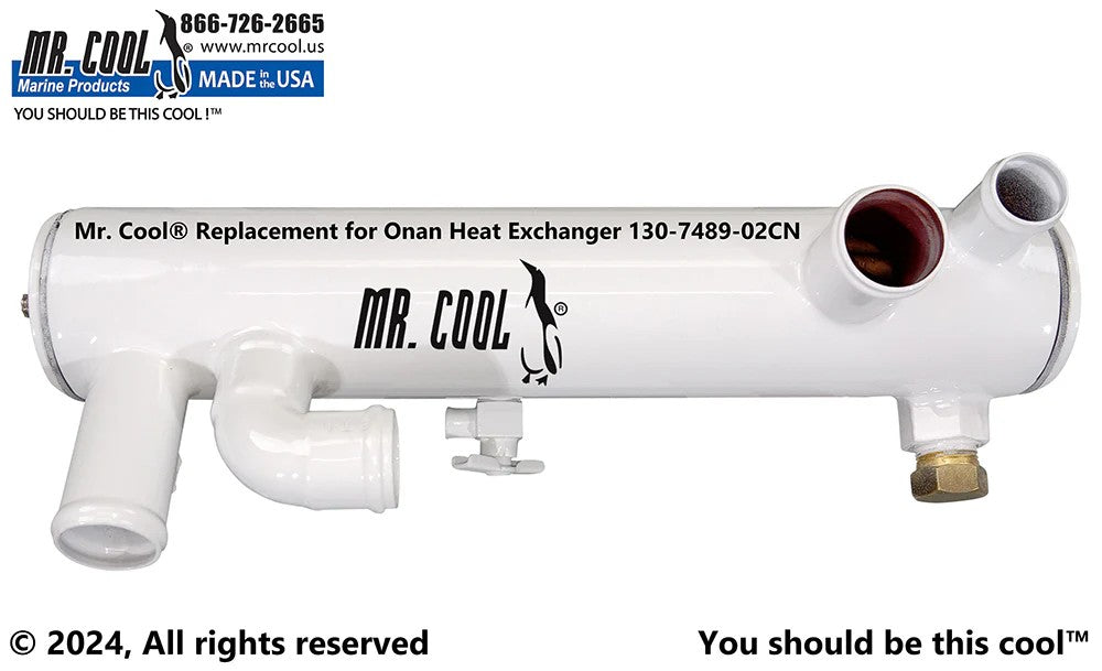 MEC 130-7489-02CN Aftermarket Onan MDKD/MDKB Heat Exchanger | Sawley's Select Marine Parts