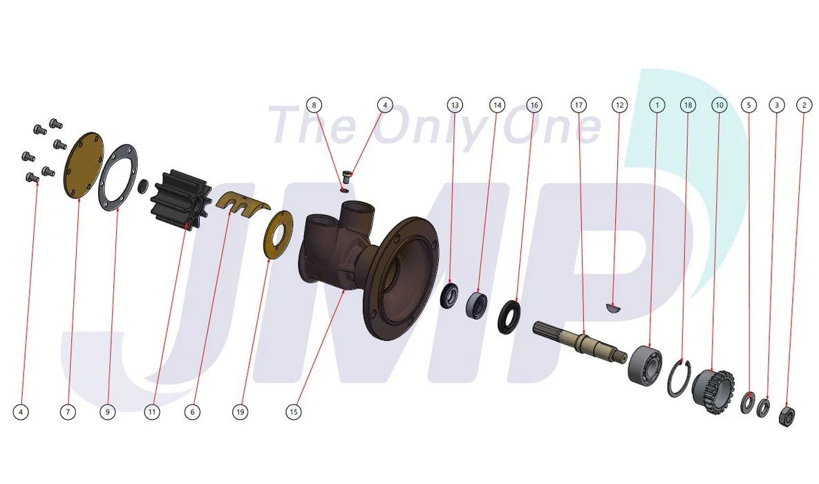 JPR-G6010F Detroit Diesel 2-71 Series Seawater Pump Replacement