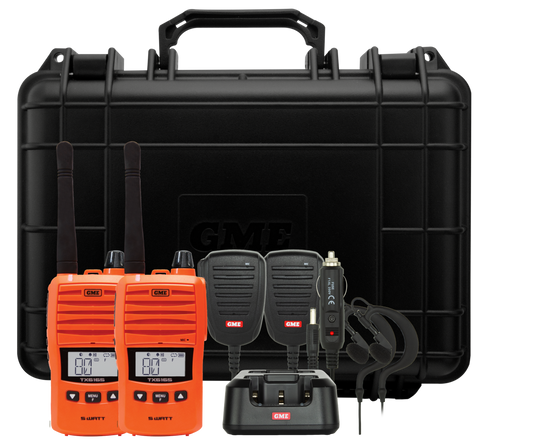 TX6165OTP 5/1 Watt UHF CB Handheld Radio including Accessories - Twin Pack - Blaze Orange