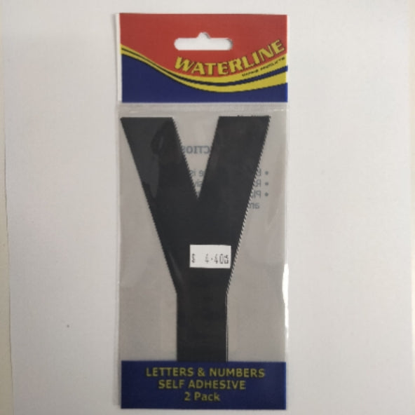 54721Y Boat Letter Y Black 6" Pack of 2 | Vessel Identification Stickers