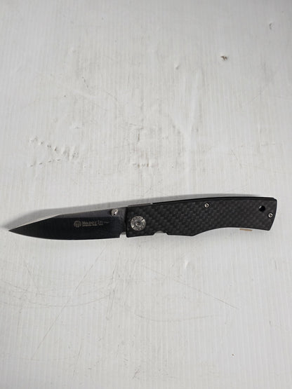 M392CN Maserin 78mm Stainless Steel Folding Knife (Black Carbon Fiber Handle)