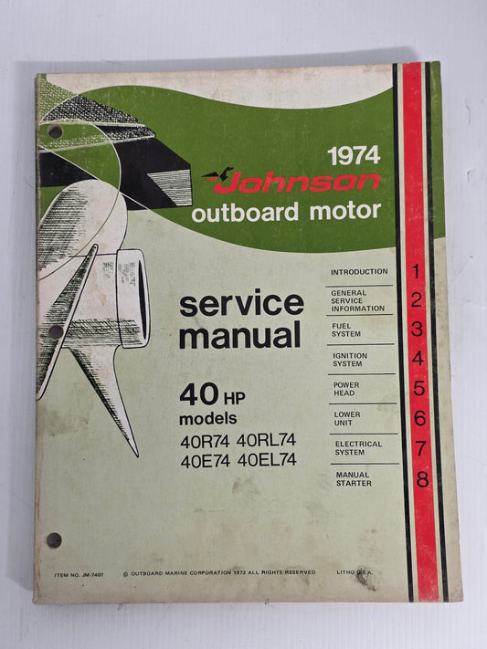 1974 Johnson 40HP Service Manual | Genuine Used Manual