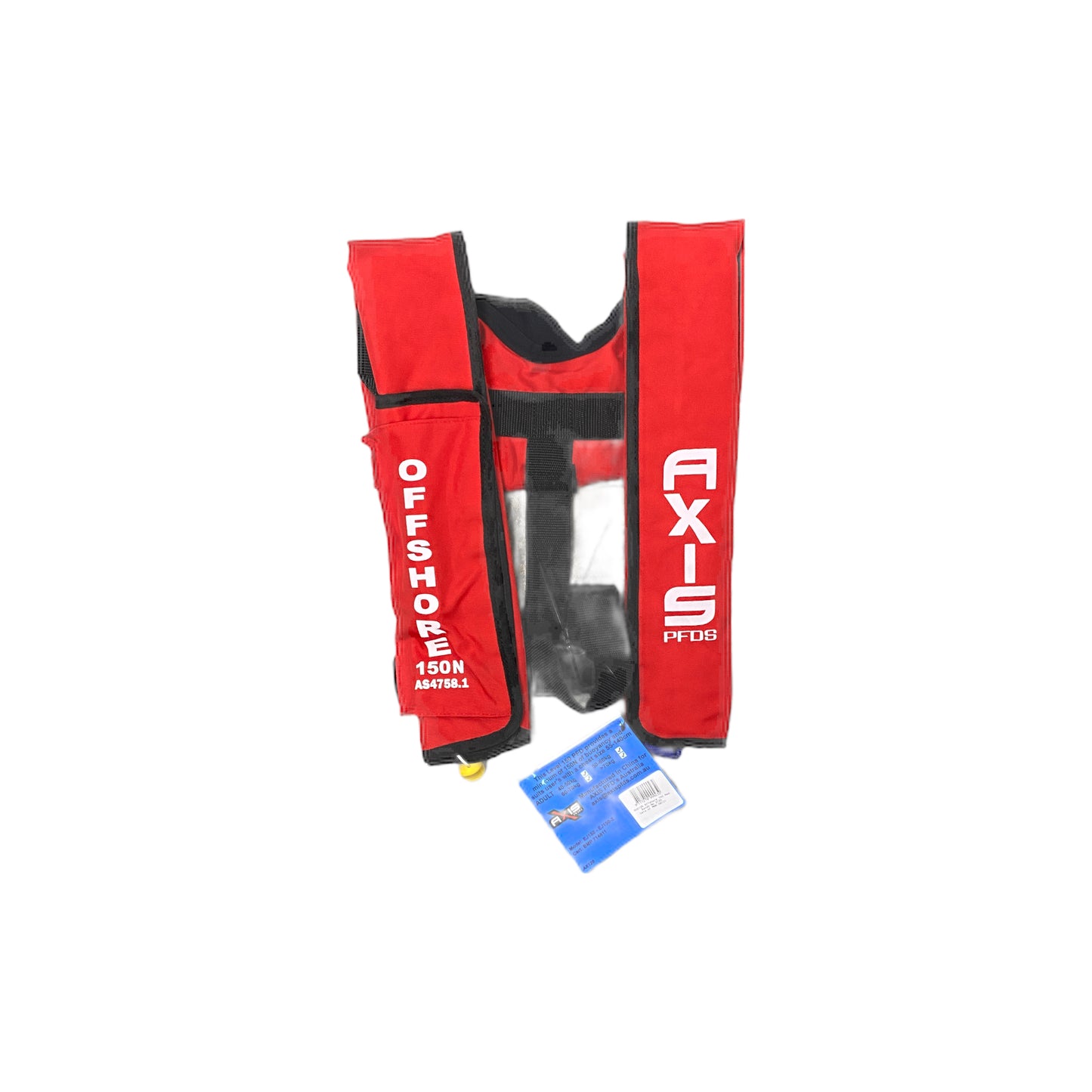 600125 Axis Inflatable PFD - "Offshore 150" Manual, Red | Marine Safety Gear