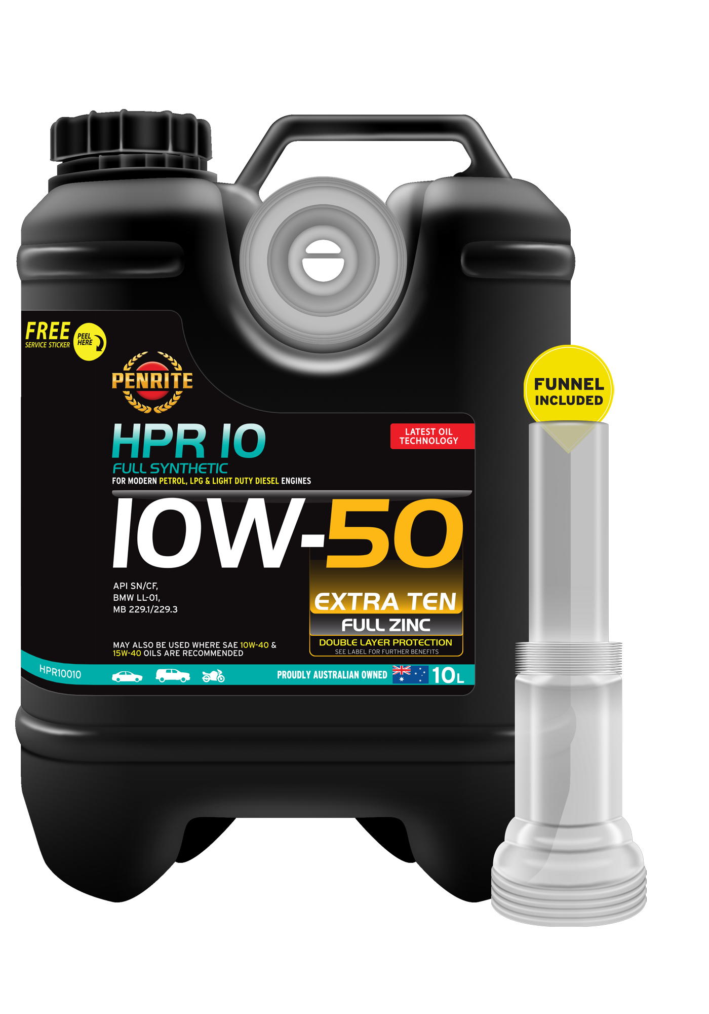HPR10010 Penrite HPR 10 Full Synthetic 10W50 10L | Genuine Penrite Lubricants