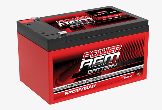 NPC12V15AH Power Crank 12V 15 AH Battery | 12 Volt AGM Cyclic Range