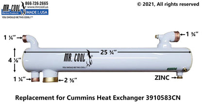 3910583 Cummins QSB 5.9 L Heat Exchanger 3910583 Replacement Part