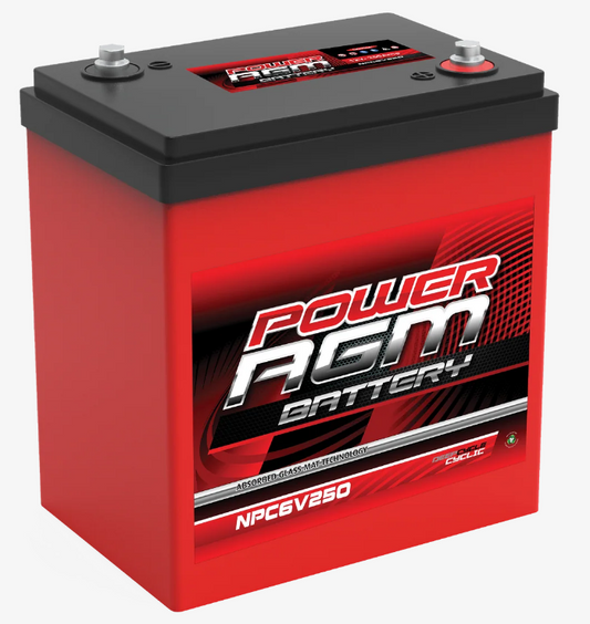 NPC6V250AH Power Crank 6V 250 AH Battery | 6 Volt AGM Cyclic Range