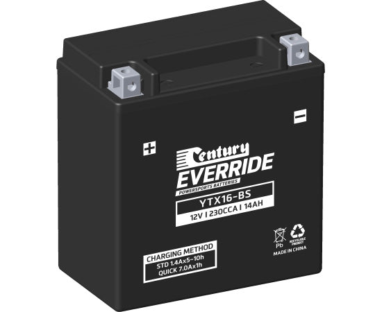 151139 Century EverRide YTX16-BS MAINTENANCE FREE AGM Battery