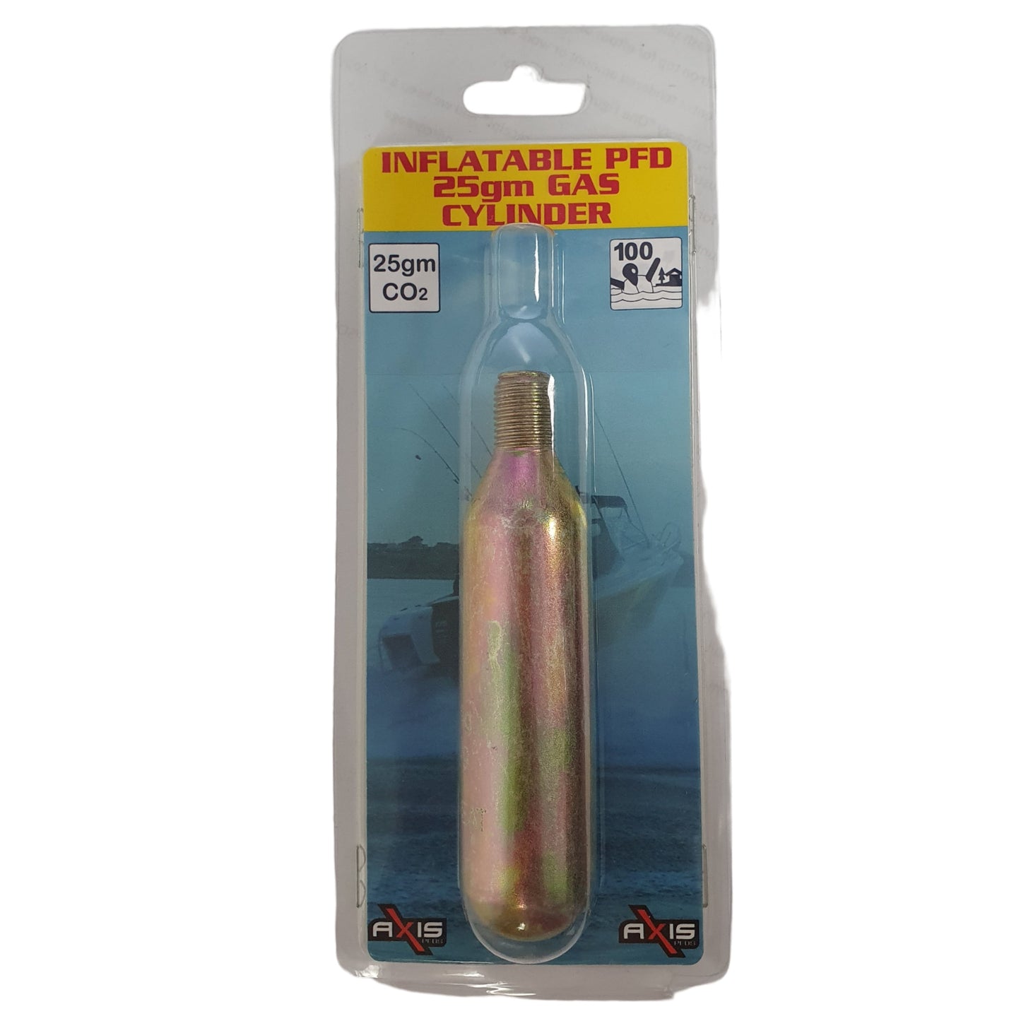 601989 Axis Inflatable PFD CO2 Gas Cylinder 25g 1/2" | Marine Safety Gear