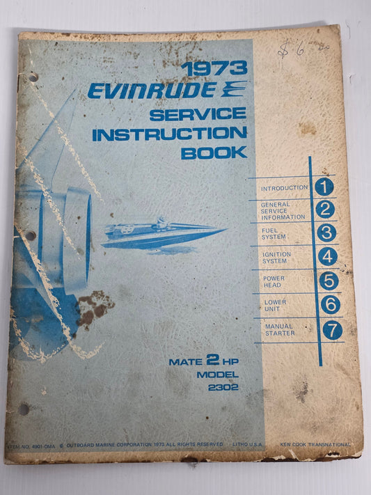 1973 Evinrude 2HP Service Manual | Genuine Used Manual