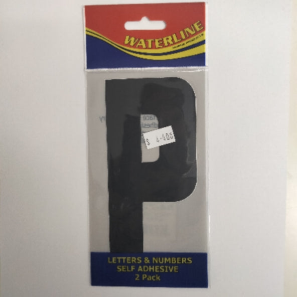 54721P Boat Letter P Black 6" Pack of 2 | Vessel Identification Stickers