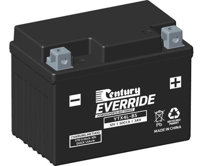 151129 Century EverRide YTX4L-BS Maintenance Free AGM Battery | Genuine Century Battery