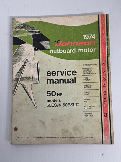 1974 Johnson 50HP Service Manual | Genuine Used Manual