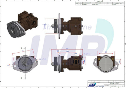 JPR-S7630 Cummins 6BTA 5.9 M2, 6CT8.3M, 6CTA8.3M P1730X Seawater Pump Replacement JMP JPR-S7630