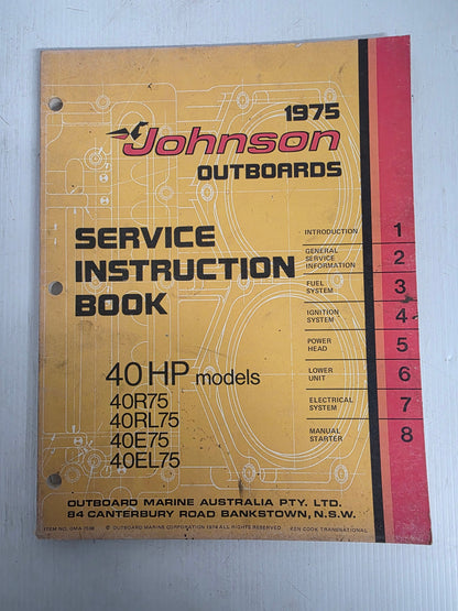 1975 Johnson 40HP Service Manual | Genuine Used Manual