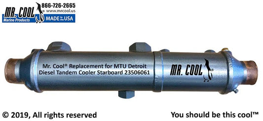 23506061 MTU DETROIT DIESEL 6V-92 TANDEM COOLER 23506061 STARBOARD REPLACEMENT
